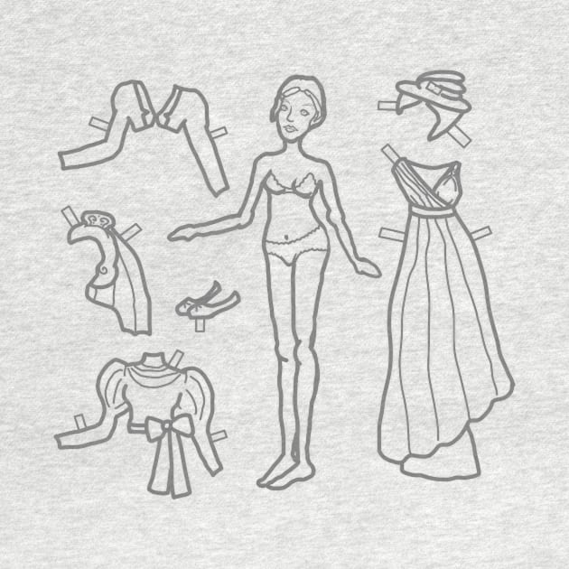 Paper Doll Sketch - Neo-Classical Clothes by LochNestFarm